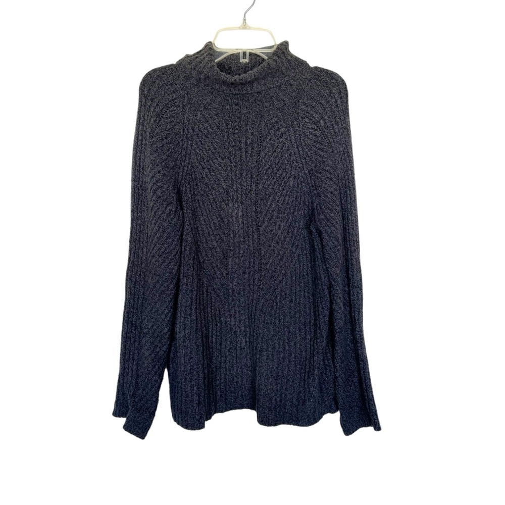 Sundance Cowl Neck Sweater Cable Knit Silk Blend Gray